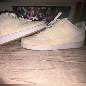 Nike Women’s Court Vision Sneaker  in Cream and White